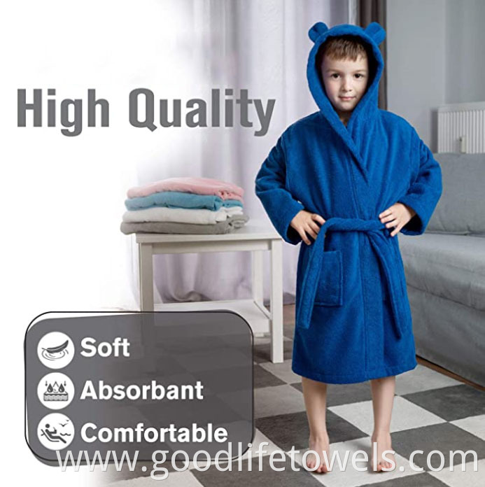 Bathrobe Cotton Terry Kids Poncho Bath Robe